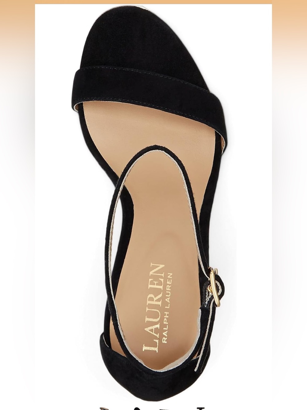 Lauren Ralph Allie - Black Suede Ankle Strap Sandals